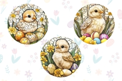 Easter Chick Keychain Template, Stained Glass Easter Print Product Image 2