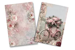 Vintage Rose Bicycle Junk Journal Pages Product Image 2