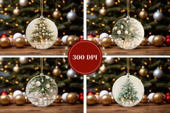 Boho Christmas Tree Round Ornament, Christmas Gift Tags Product Image 2