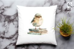 Cute Birds on Books Clipart Sublimation PNG Product Image 3