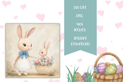 Easter Bunny Square Coasters, Easter Gnome Sublimation Product Image 2