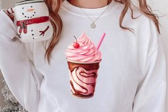 Pink Christmas Coffee Sublimation Clipart, Christmas PNG Product Image 2