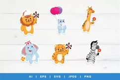 Cute Various Baby Animal with Toys, Safari Folk Sticker Set Product Image 2