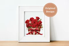 Red Roses Clipart, Valentine's Day Clipart, Roses PNG Product Image 2