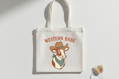 Western Babe Png, Cute Cowgirl Cow Sublimation Design Product Image 7