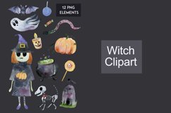 Watercolor halloween clipart Witch bundle Product Image 2