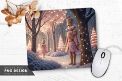 Festive Pink Nutcracker in a Christmas Wonderland Mouse Pad Product Image 1