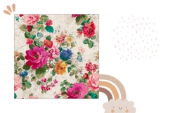 Vintage Flowers Pillow Case, Floral Pillow Sublimation Product Image 2