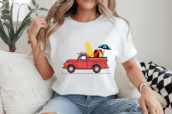 Beach Truck Clipart SVG Design, Summer & Beach SVG Design Product Image 2