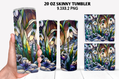 Flower Skinny Tumbler 20oz Wrap Design, Winter Tumbler Wrap Product Image 1