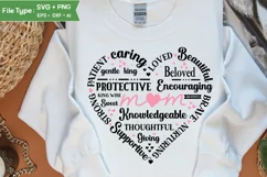 Mom Heart Shape SVG | Mother's Day Heart SVG PNG Product Image 2