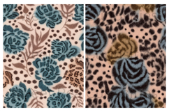 Animal print, blue, browns, Flowers, Papers, Junk Journal Product Image 2