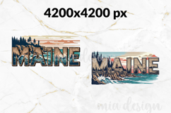 Maine State PNG, Vintage Coastal Lighthouse Sublimation Product Image 2