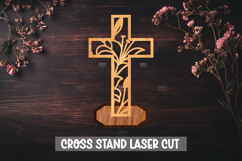 Christian Cross Silhouette, Laser cut stand decor Product Image 1