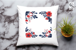 Patriotic Floral Frame Clipart Sublimation PNG Product Image 2