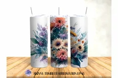 BOHO Flower 20 OZ Tumbler Sublimation Design PNG Product Image 2