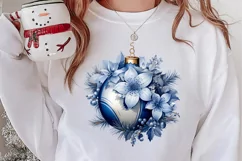 Blue Christmas Ornaments Clipart, Christmas PNG Product Image 2
