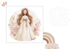 Watercolor Bride Pillow Design, Princess Pillow Case Product Image 2