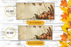 Vintage Fall Mug Template, Harvest Pumpkin Mug Sublimation Product Image 2