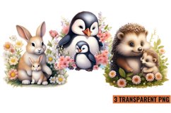 Mama And Baby Animals Clipart, Mama And Baby Animals Clipart Product Image 1
