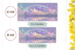 Rainbow Mug Design, Celestial Mug Wrap, Glitter Sky Mug PNG Product Image 2