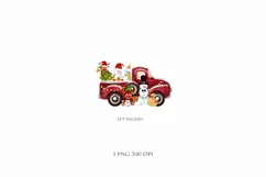 Snowmen and reindeer with gifts on the Christmas truck! Product Image 2