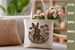 Easter Bunny engraved SVG, Rabbit Laser file, Cutting board Product Image 2