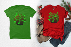 Green Leaf Branches with Brown Circle Embroidery Design Product Image 2