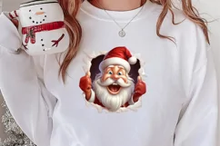 Christmas Santa Claus Peeking Clipart PNG Product Image 2