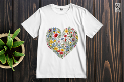Wildflower Heart Shape Clipart Sublimation PNG Product Image 2