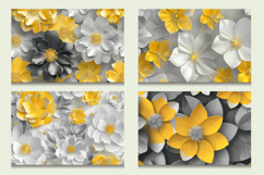 Grey &amp; Yellow 3D Flowers Cutting Boards sublimation Design Product Image 2