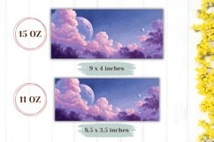 Pixel Art Mug Wrap, Sunset Sky Mug Design, Space Mug PNG Product Image 2