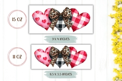 Love Hearts Mug Sublimation, Leopard Bow Mug Template Product Image 2