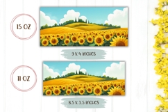 Sunflower Field Mug Wrap Design, Flowers Mug Design Product Image 2