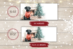 Watercolor Christmas Dog Mug, Christmas Fireplace Mug PNG Product Image 2