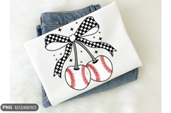 Baseball Cherries PNG | Baseball Mom Coquette PNG Product Image 1