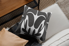 Modern Black Abstract Floral Embroidery Design Product Image 2