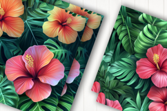 Tropical Hibiscus Leaf Digital Paper Product Image 2