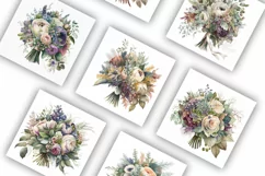 Bridal Wedding Bouquet | Watercolour Clipart JPG Product Image 2