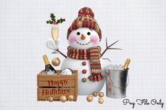 Golden Snowman Sublimation Clipart Bundle PNG Product Image 6