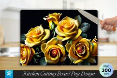 Yellow Roses Cutting Board Sublimation Design Product Image 1