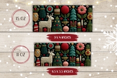 Knitted Christmas Mug Design, Winter Animals Mug Wrap Product Image 2