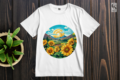Sunflower Landscape Clipart Sublimation PNG Product Image 2