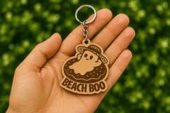 Summer Halloween Cute Ghost Keychain SVG Product Image 1