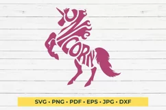 Unicorn Word Art SVG cut file Product Image 2