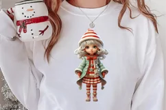 Christmas Little Girl Clipart Sublimation, Christmas PNG Product Image 2