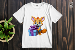 Cute Fox With Gifts clipart sublimation png Product Image 2