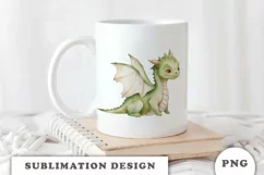 Watercolor cute Dragon sublimation png Product Image 2