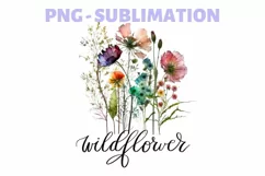 Wild Flower Png | Floral Illustration | Sublimation Designs Product Image 1