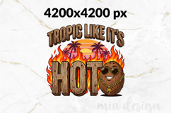 Tropic Like It's Hot PNG, Retro Coconut Sublimation Design Product Image 2